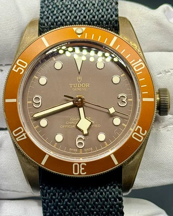 2018 Tudor Heritage Black Bay Bronze 43MM Brown Dial Textile Strap (79250BM)