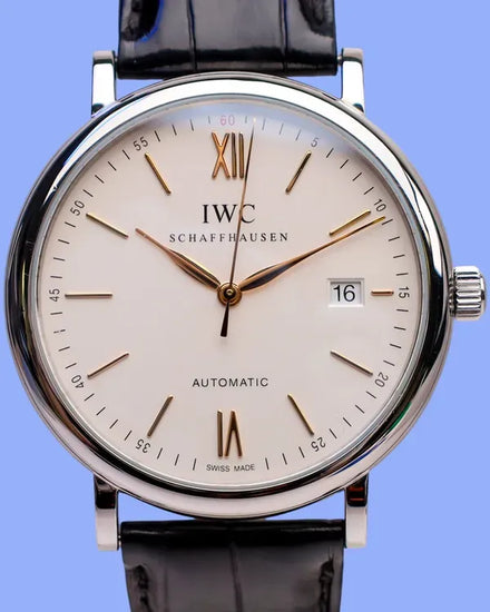 2017 IWC Schaffhausen Portofino 40MM Cream Dial Leather Strap (IW356517)