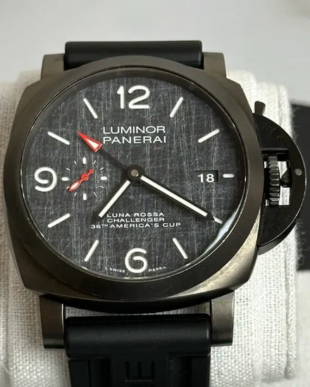 Panerai Luminor GMT Luna Rossa 44MM Black Dial Rubber Strap (PAM01036)