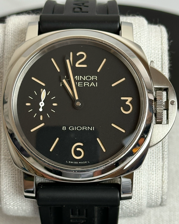 2021 Panerai Luminor 8 Giorni 44MM Black Dial Rubber Strap (PAM00915)