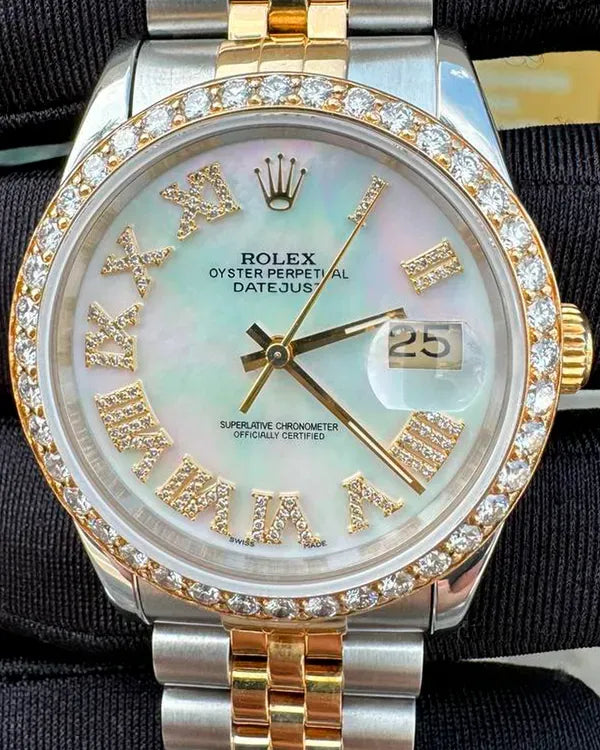 Rolex Datejust 36MM Aftermarket Mother of Pearl Dial Two-Tone Jubilee Bracelet (16233)