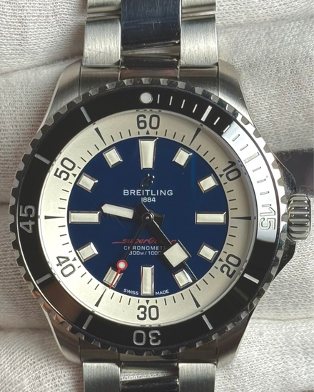 2023 Breitling Superocean 44MM Blue Dial Steel Bracelet (A17376211C1A1)