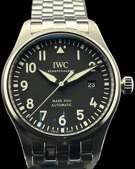 2021 IWC Schaffhausen Pilot Mark XVIII 40MM Black Dial Steel Bracelet (IW327015)