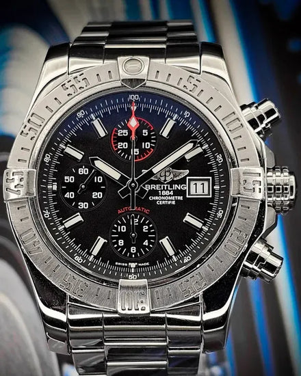 Breitling Avenger II 43MM Black Dial Steel Bracelet (A13381)
