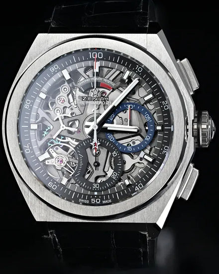 Zenith Defy El Primero 21 44MM Skeleton Dial Leather Strap (95.9000.9004/78.R582)