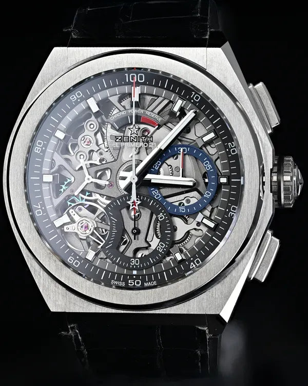 Zenith Defy El Primero 21 44MM Skeleton Dial Leather Strap (95.9000.9004/78.R582)