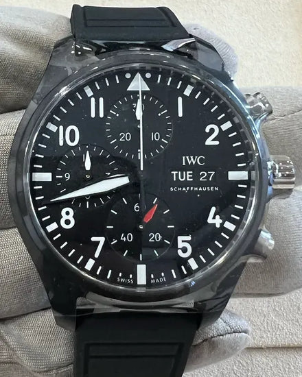 2025 IWC Schaffhausen Pilot Chronograph Top Gun 41MM Black Dial Rubber Strap (IW389401)