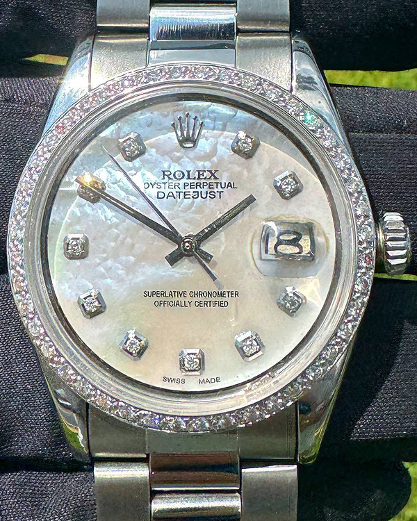 Rolex Datejust 36MM Aftermarket Mother-of-Pearl Dial Oyster Bracelet (6605)