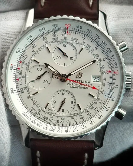 Breitling Navitimer Chronograph 41MM Cream Dial Leather Strap (A13324)