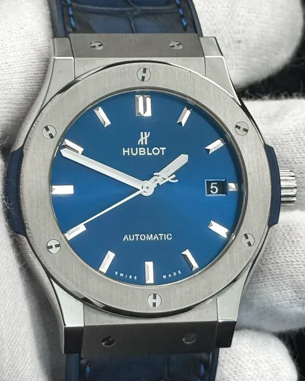 Hublot Classic Fusion 45MM Blue Dial Leather Strap (511.NX.7170.LR)