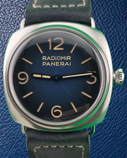 2022 Panerai Radiomir Tre Giorni 45MM Blue Dial Leather Strap (PAM01335)