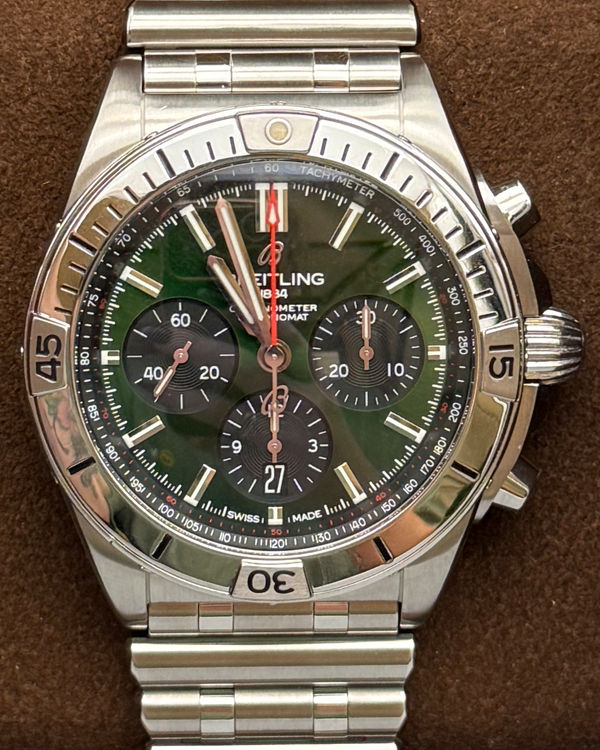 Breitling Chronomat 42MM Green Dial Steel Bracelet (AB0134)