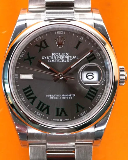 Rolex Datejust "Wimbledon" 36MM Slate Dial Oyster Bracelet (126200)