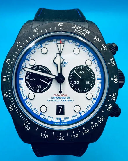 2025 Tudor Black Bay Sport Chronograph "Carbon 25 Racing Edition" L.E. 42MM White Dial Leather Strap (79377KN)