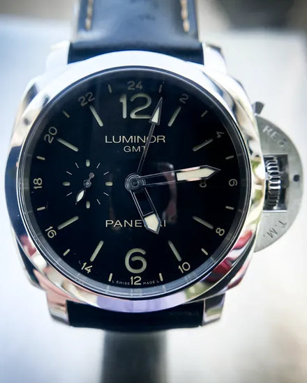 Panerai Luminor GMT 1950 3 Days 44MM Black Dial Leather Strap (PAM00531)