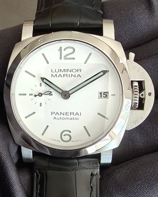 2025 Panerai Luminor Marina Quaranta 40MM White Dial Leather Strap (PAM01271)