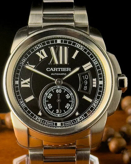 Cartier Calibre de Cartier 42MM Black Dial Steel Bracelet (W7100016)