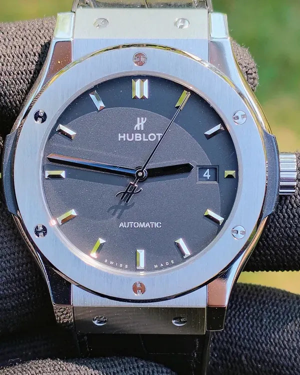 Hublot Classic Fusion 42MM Black Dial Leather Strap (542.NX.1171.LR)