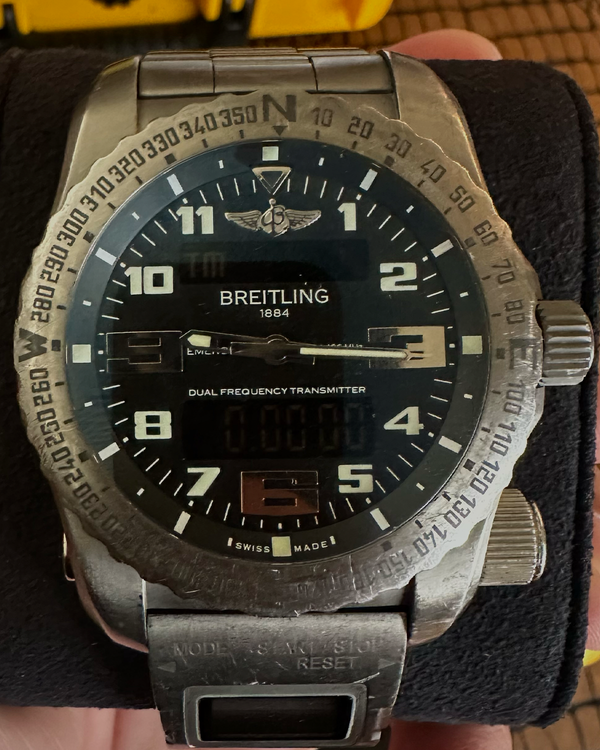 Breitling Emergency II 51MM Quartz Black Dial Titanium Bracelet (E76325)
