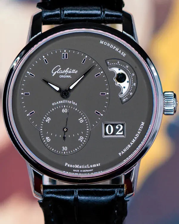 Glashütte Original PanoMaticLunar 40MM Grey Dial Leather Strap (1-90-02-43-32-05)