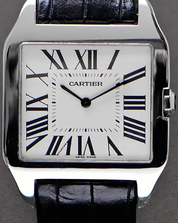 Cartier Santos Dumont 35MM White Gold Leather Strap (W2007051)