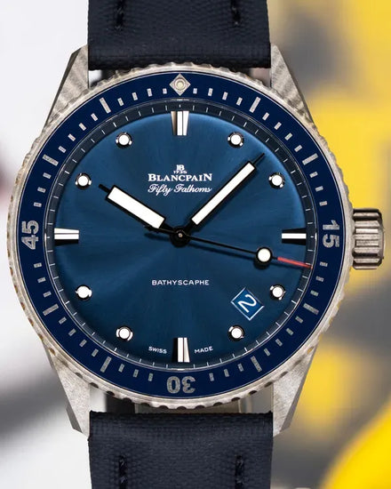 2021 Blancpain Fifty Fathoms "Bathyscaphe" 43.6MM Blue Dial Textile Strap (5000-0240-O52A)