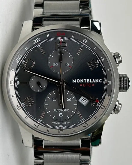 Montblanc Timewalker GMT Chronograph 43MM Grey Dial Steel Bracelet (107303)