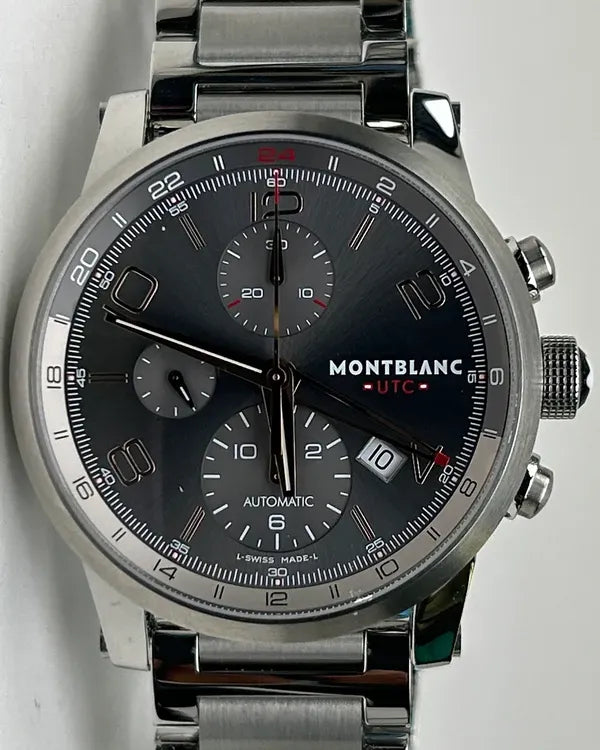 Montblanc Timewalker GMT Chronograph 43MM Grey Dial Steel Bracelet (107303)