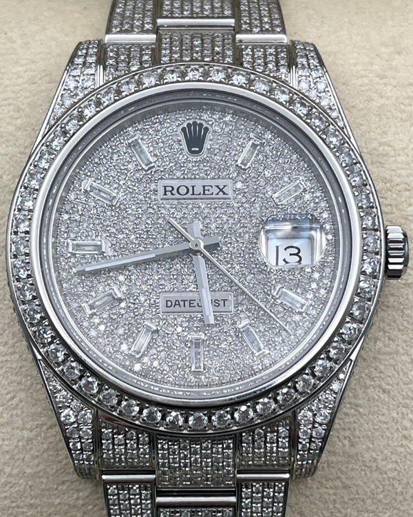 Rolex Datejust 41MM Aftermarket Diamond Dial Aftermarket Diamond Oyster Bracelet (126300)