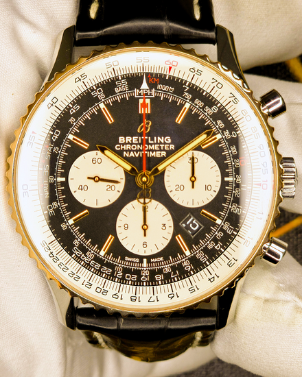 Breitling Navitimer B01 46MM Black Dial Leather Strap (UB0127)