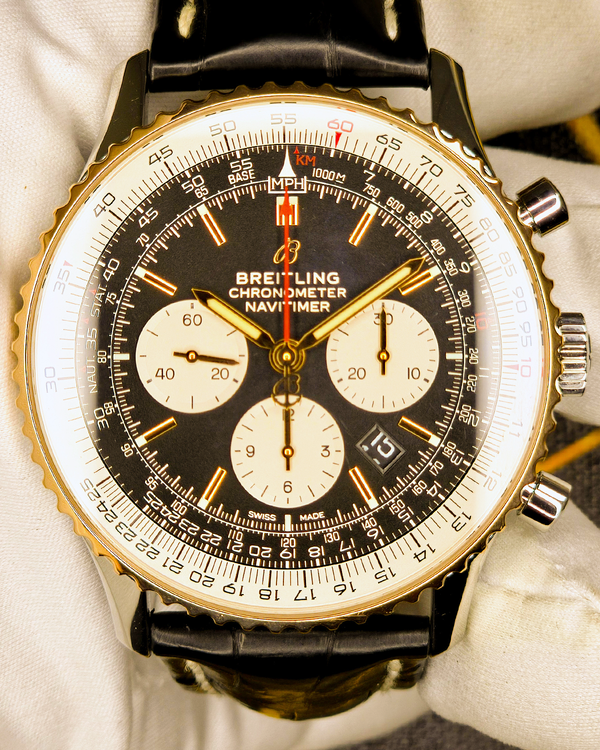 Breitling Navitimer B01 46MM Black Dial Leather Strap (UB0127)