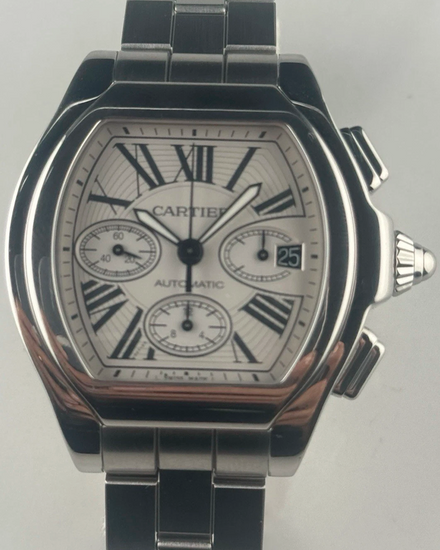 Cartier Roadster XL 44MM Silver Dial Steel Bracelet (W6206019)