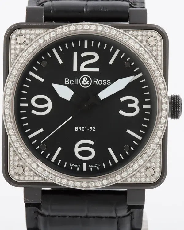 Bell & Ross BR 01 - 92 46MM Black Dial Leather Strap (BR01-92-S)