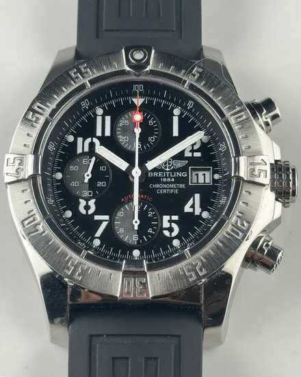 2007 Breitling Avenger Skyland 45MM Black Dial Rubber Strap (A13380)