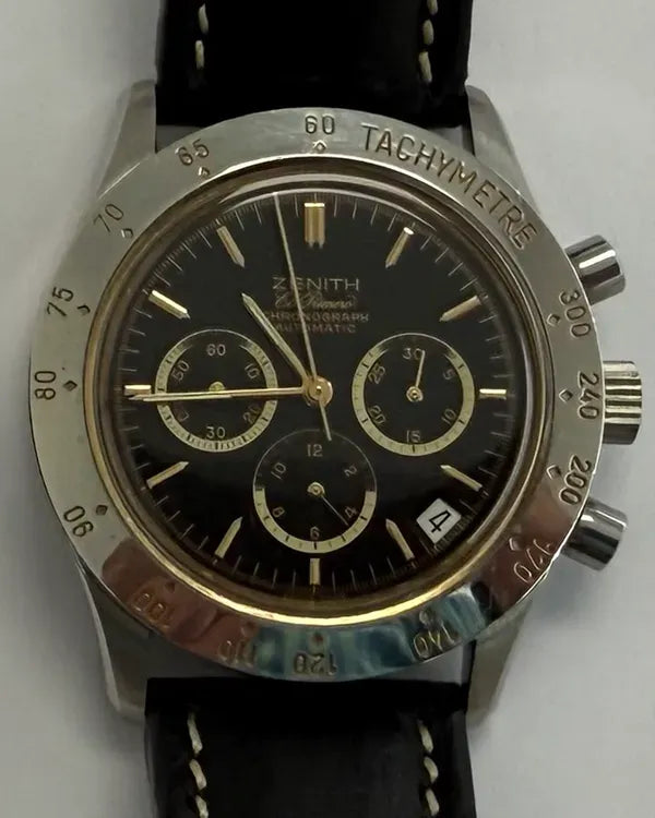 Rare Zenith Chronograph El Primero "de Luca" 40MM Blue Dial Leather Strap (01.0302.400)