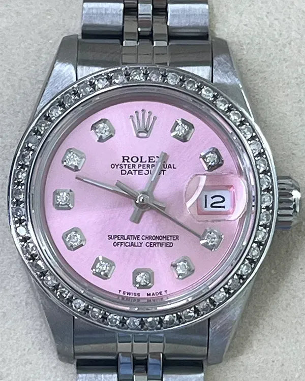 Rolex Lady-Datejust 26MM Aftermarket Pink Dial Jubilee Bracelet (69174)