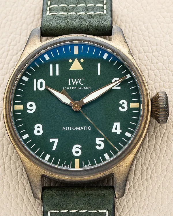 2025 IWC Schaffhausen Pilot Spitfire Bronze 43MM Green Dial Leather Strap (IW329702)