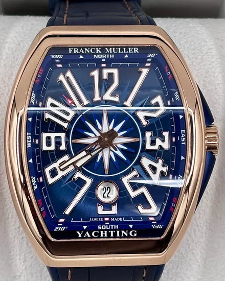 2025 Franck Muller Vanguard 41MM Blue Dial Leather Strap (V41 SC DT Yachting)