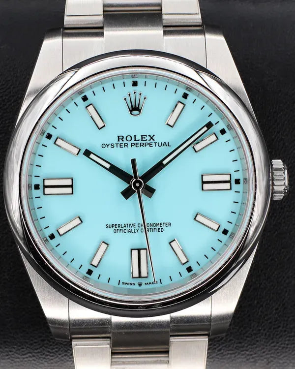2022 Rolex Oyster Perpetual 41MM "Tiffany" Blue Dial Oyster Bracelet (124300)