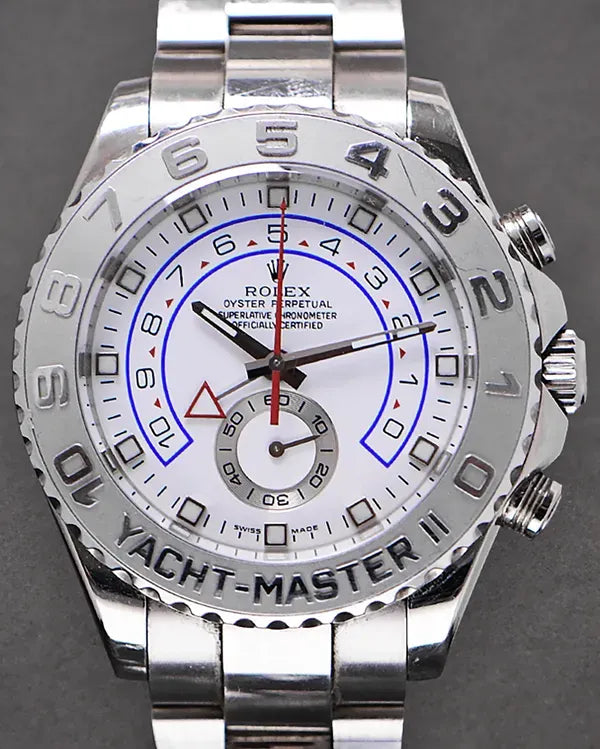2011 Rolex Yacht-Master II 44MM White Dial White Gold Oyster Bracelet (116689)