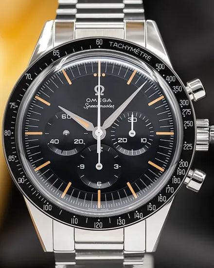 2025 Omega Speedmaster Anniversary Series "The First Omega In Space" 39.7MM Black Dial Steel Bracelet (310.30.40.50.06.001)