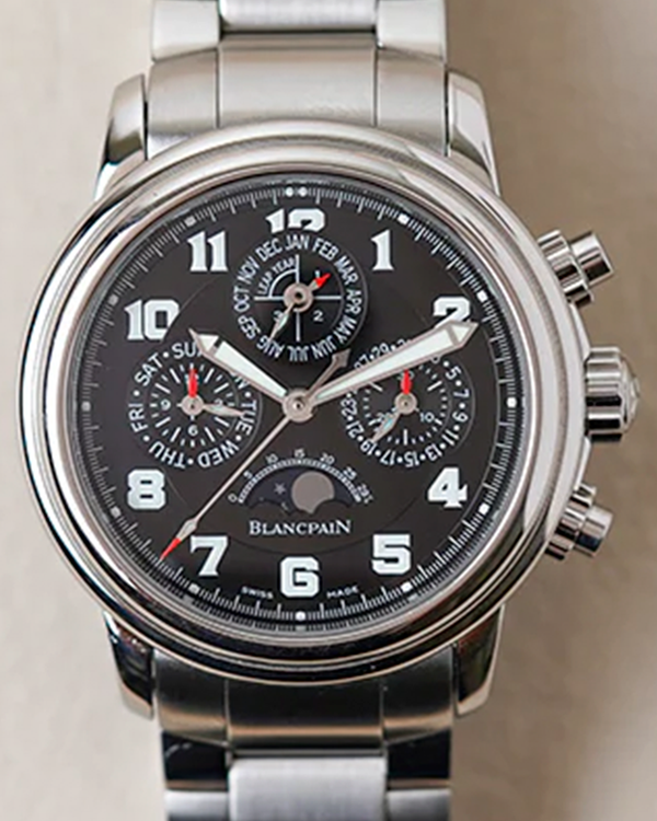 Blancpain Leman Flyback Perpetual Calendar Chronograph 38MM Black Dial Steel Bracelet (2585F-1140-71)