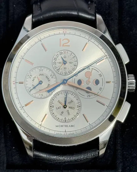 Montblanc Heritage Chronometriè Chronograph 42MM Silver Dial Leather Strap (MB114875)