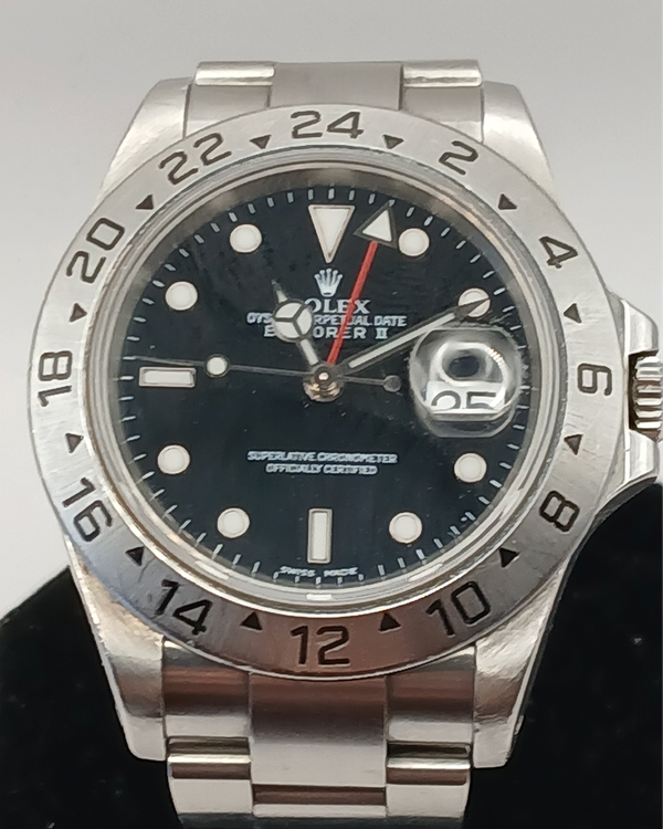 2000 (P Serial) Rolex Explorer II 40MM Black Dial Oyster Bracelet (16570)