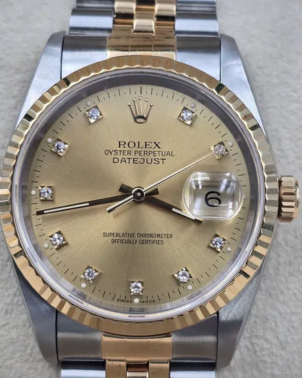 1992 (C Serial) Rolex Datejust 36MM Champagne Dial Two-Tone Jubilee Bracelet (16233)