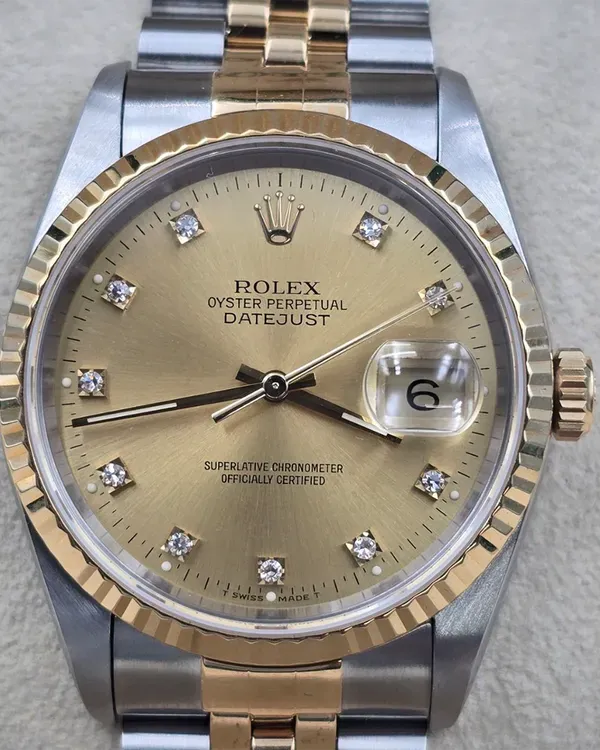 1992 (C Serial) Rolex Datejust 36MM Champagne Dial Two-Tone Jubilee Bracelet (16233)