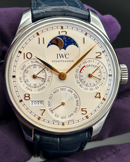 2017 IWC Schaffhausen Portugieser Perpetual Calendar "Shanghai" L.E. 44.22MM Silver Dial Leather Strap (IW503307)