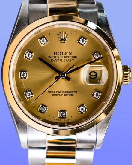 2000 (P Serial) Rolex Datejust 36MM Champagne Dial Two-Tone Oyster Bracelet (16203)