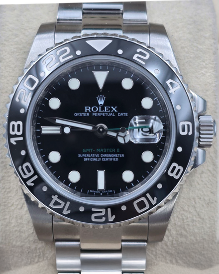 2010 Rolex GMT-Master II 40MM Black Dial Oyster Bracelet (116710)
