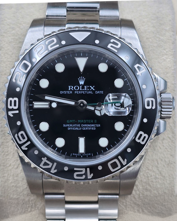 2010 Rolex GMT-Master II 40MM Black Dial Oyster Bracelet (116710)